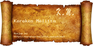 Kerekes Melitta névjegykártya
